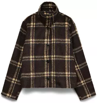 Vero Moda Vmspencer Short Check Jacke (10352003) cappuccino/dunkelbraun