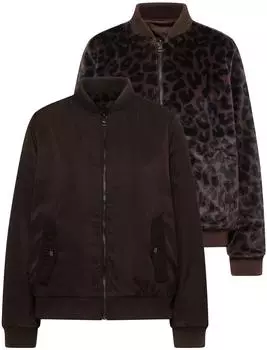 Cecil Wendbarer Fake Fur Blouson mit Leo-Muster (CCB20227427754) braun