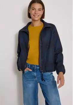 Cecil Karierte Jacke in Wolloptik mit Stehkragen (CCB21315237324) blau
