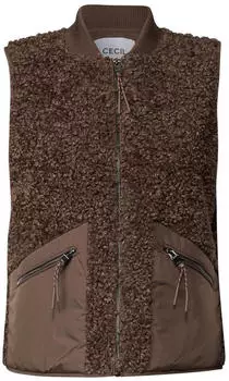 Cecil Teddy-Weste mit Softshelldetails (CCB22035117840) braun