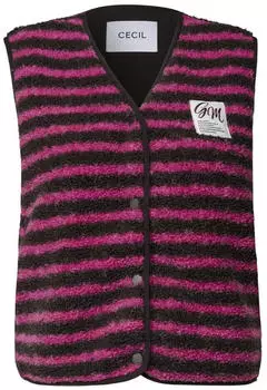 Cecil Teddy-Weste mit V-Neck und Streifen (CCB22035227747) braun