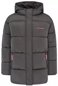 Zwillingsherz Love More Steppjacke mit Kapuze grau