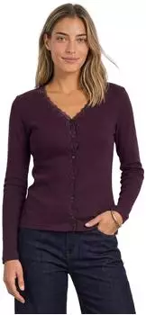 Street One Feinrippjacke mit V-Neck und Spitze (A32616318310)