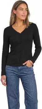 Street One Feinrippjacke mit V-Neck und Spitze (A32616310001)