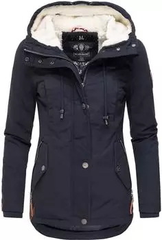 Marikoo Winterjacke Teddyfell gef&uuml;ttert mit Kapuze B802 (4062648007472) blau