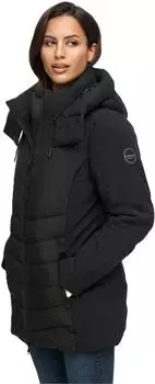 Marikoo Tivaa Winterjacke mit abnehmbarer Kapuze, figurbetont (817521) schwarz