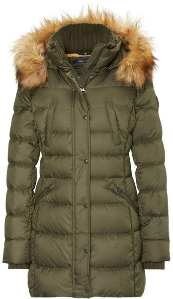 Marc O'Polo Puffa Coat With Detachable Fur Collar workers olive (909032971143-470)