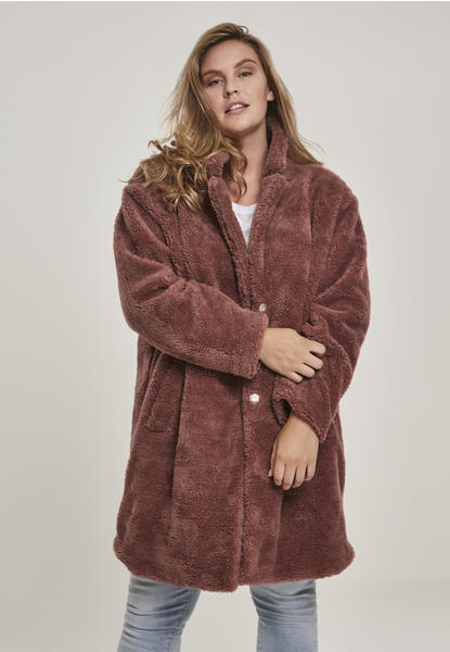 Urban Classics Ladies Oversized Sherpa Coat (TB3058-01472-0037) darkrose