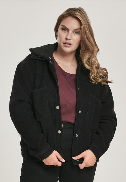 Urban Classics Ladies Oversized Corduroy Sherpa Jacket (TB3051-00825-0039) black/black
