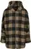 Urban Classics Ladies Hooded Oversized Check Sherpa Jacket (TB3056-03258-0037) softtaupe/black