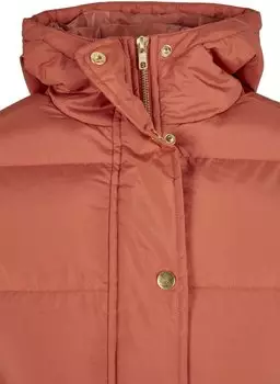 Urban Classics Ladies Hooded Puffer Jacket (TB1756-03255-0039) redearth – Hervorragende Wärmeisolierung und Tragekomfort
