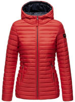 Marikoo Damen Steppjacke - Asraa, leicht mit Kapuze & Kontrastfutter Rot
