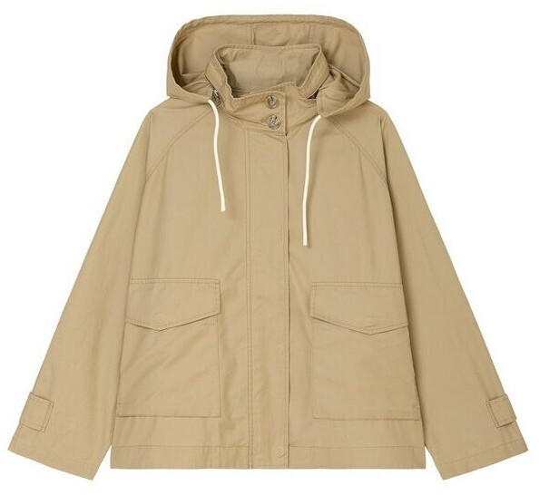 Marc O'Polo Short hooded utility jacket made of coated organic cotton fabric (202092370167) wheat field