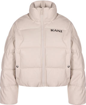 Karl Kani Retro Fake Leather Crop Puffer Jacket (6.176) light sand