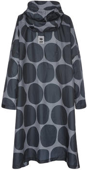 RAINKISS Rain Poncho Black Polka