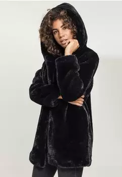 Urban Classics Ladies Hooded Teddy Coat (TB2375) black