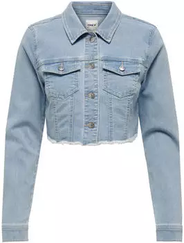 Only Damen Jeansjacken Wonder Cropped Denim (15256098) blau