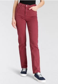 Levi's 724 High Rise Straight Jeans red garment dye
