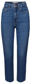 edc by Esprit Super-High-Rise-Jeans mit ausgefranstem Saum (993CC1B309) blue dark washed