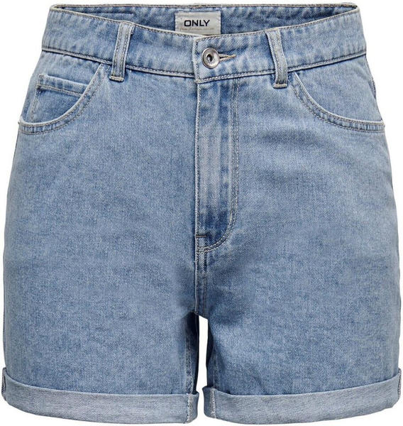 Only Vega Life High Waist Mom Denim Shorts (15230571) light blue denim