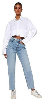 Trendyol Mom-jeans hellblau hohe Taille
