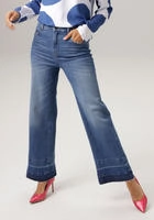 Aniston CASUAL Straight-Jeans mit trendiger Waschung am leicht ausgefranstem...