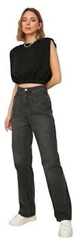 Trendyol Palazzo Jeans hohe Taille anthrazit