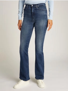 Tommy Hilfiger Slim-fit-Jeans Sylvia High Rise Flare Logo-Badge denim schwarz