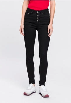 Arizona Jeans Skinny-fit-Jeans Ultra Stretch extra-enger Beinschnitt hohe Leibhöhe knöchellang schwarz
