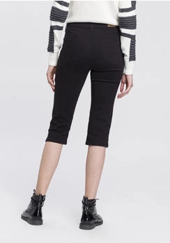 Arizona Jeans Caprijeans Schlitz am Saum schmale Passform Nieten hohe Taille schwarz