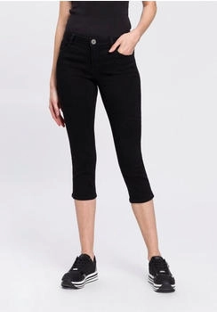Arizona Jeans Caprijeans Ultra-Stretch modischer Beinabschluss Schlitz black