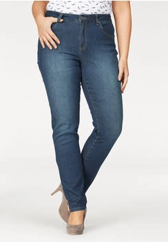 Arizona Jeans Slim-fit-Jeans Curve-Collection hohe Leibhöhe dark blue wash