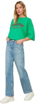 Trendyol Jeans Palazzo hohe Taille blau