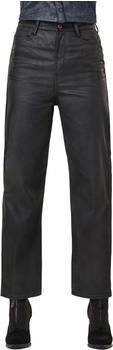 G-Star tedie ultra high straight turn up ankle selvedge jeans waced black cobler
