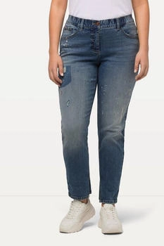 Ulla Popken Boyfriend-Jeans Destroy-Effekte weites Bein