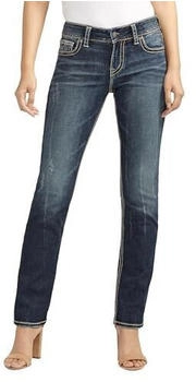 Silver Jeans Suki Mid Rise Straight Leg Jeans dunkelblau