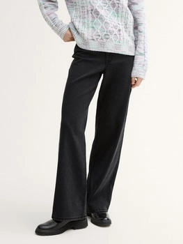 Tom Tailor Denim Wide Leg Jeans High Waist clean dark stone schwarz