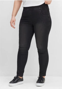 Sheego Jeggings breiter Gummibund black Denim