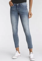 Arizona 7/8-Jeans "mit Keileins&auml;tzen" extra-enger Schnitt, Used-Look-Waschung,