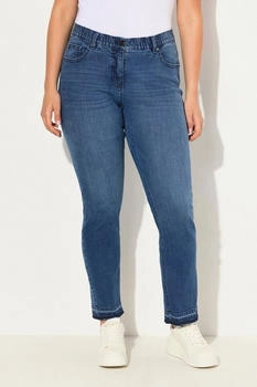 Ulla Popken Regular-fit-Jeans Sammy Stretch Fransensaum dark blue denim