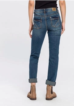 Arizona Jeans Gerade Jeans Kontrastnähte niedrige Leibhöhe blue used