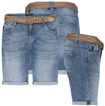 Sublevel Jeans Bermuda denim Boyfriend Look Stretch gürtel