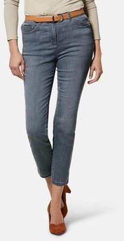 GOLDNER Verkürzte Jeanshose ANNA hellgrau