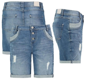 Sublevel Jeans Bermuda Kurze Hose Boyfriend Look Stretch