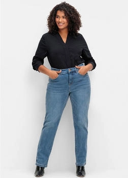 Sheego Bequeme Jeans blau blue denim