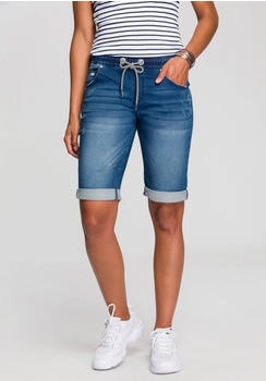 KangaROOS Jogg-Jeansbermudas gerade Beinform Used-Waschung