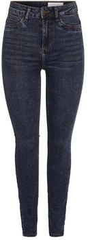 Noisy May Callie Enge Jeans in verwaschenem Dunkelblau mit hohem Bund-Marineblau (27031755)