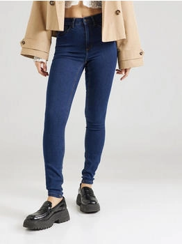 Noisy May Callie Enge Jeans in indigoblauer Waschung mit hoher Taille-Marineblau (27031756)