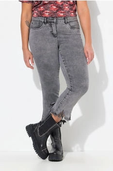 Angel of Style Regular-fit-Jeans 3/4-Jeans ausgestellter Fransensaum 5-Pocket (839106)