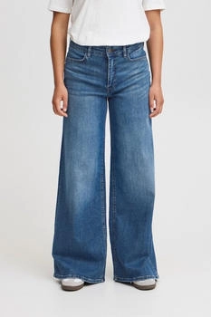 ICHI Twiggy Wide Leg Jeans Heavy Washed blue denim